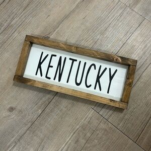 Rustic Brown and White Kentucky Wall Sign